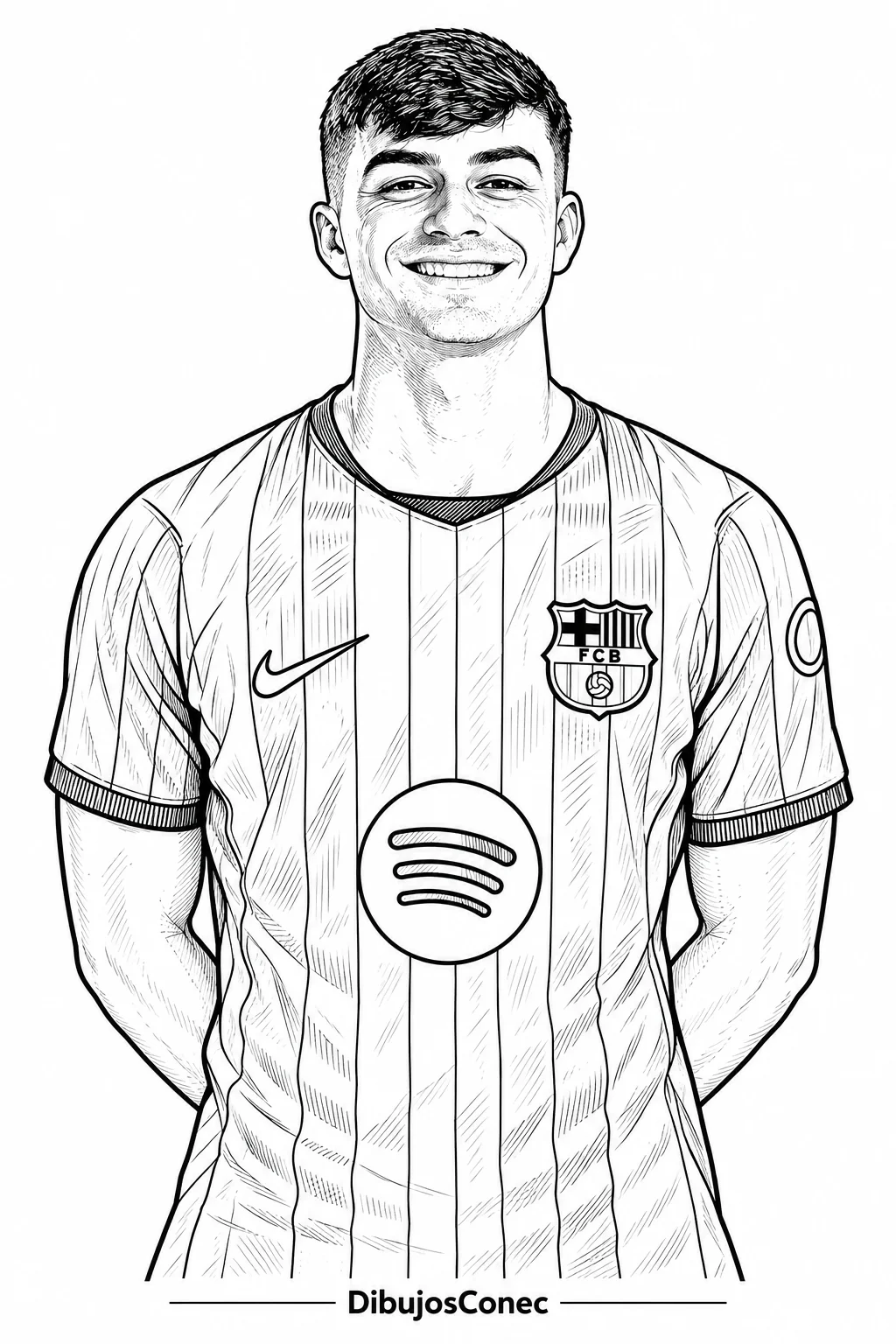 Pedri Retrato con el Barça para colorear e imprimir Dibujo de Pedri Retrato con el Barça para colorear