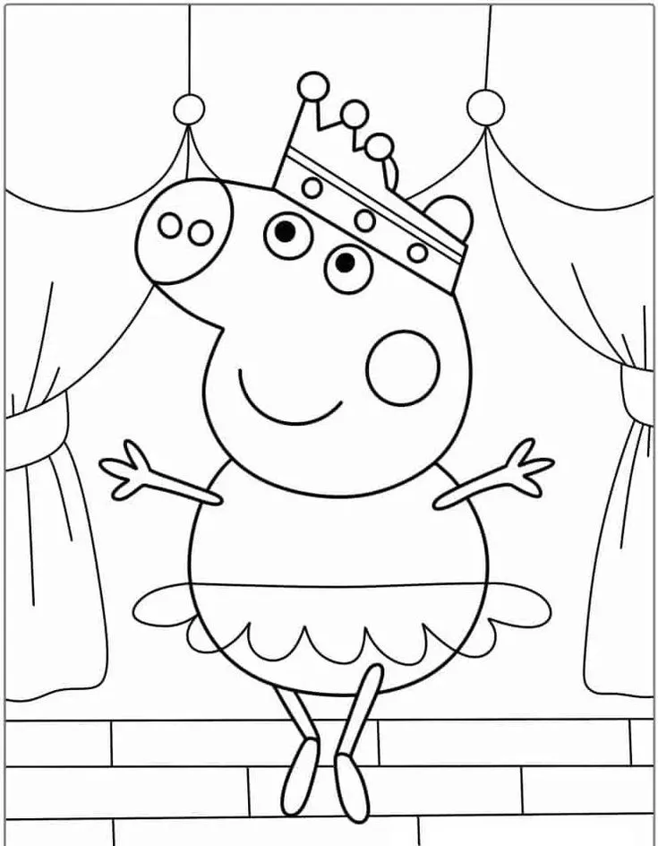 Haz clic para descargar dibujo de Peppa Bailarina en el Escenario para colorear e imprimir gratis Peppa Bailarina en el Escenario para colorear HD fácil y bonito - Descarga e imprime gratis - Dibujo exclusivo de Pepa