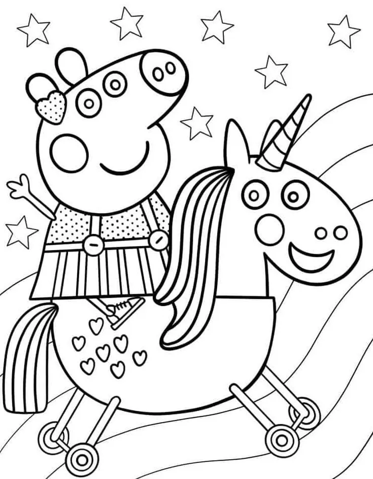 Haz clic para descargar dibujo de Peppa Cabalgando un Unicornio para colorear e imprimir gratis Peppa Cabalgando un Unicornio para colorear HD fácil y bonito - Descarga e imprime gratis - Dibujo exclusivo de Pepa