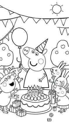 Haz clic para descargar dibujo de Peppa en su Fiesta de Cumpleaños para colorear e imprimir gratis Peppa en su Fiesta de Cumpleaños para colorear HD fácil y bonito - Descarga e imprime gratis - Dibujo exclusivo de Pepa