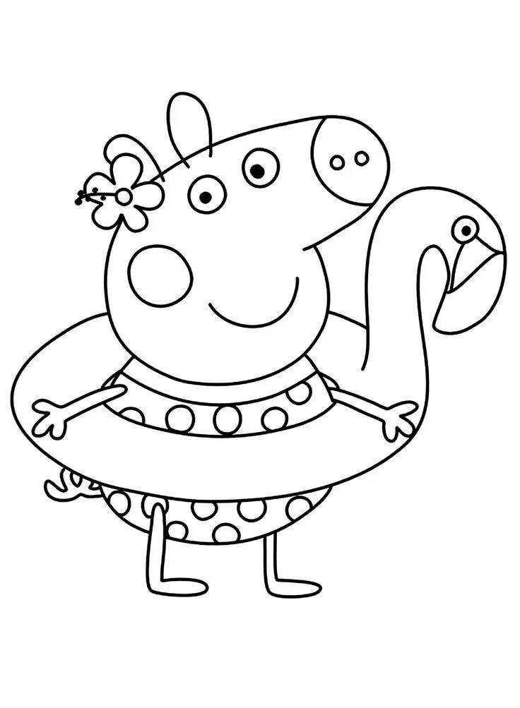 Haz clic para descargar dibujo de Peppa con Flotador de Flamenco para colorear e imprimir gratis Peppa con Flotador de Flamenco para colorear HD fácil y bonito - Descarga e imprime gratis - Dibujo exclusivo de Pepa