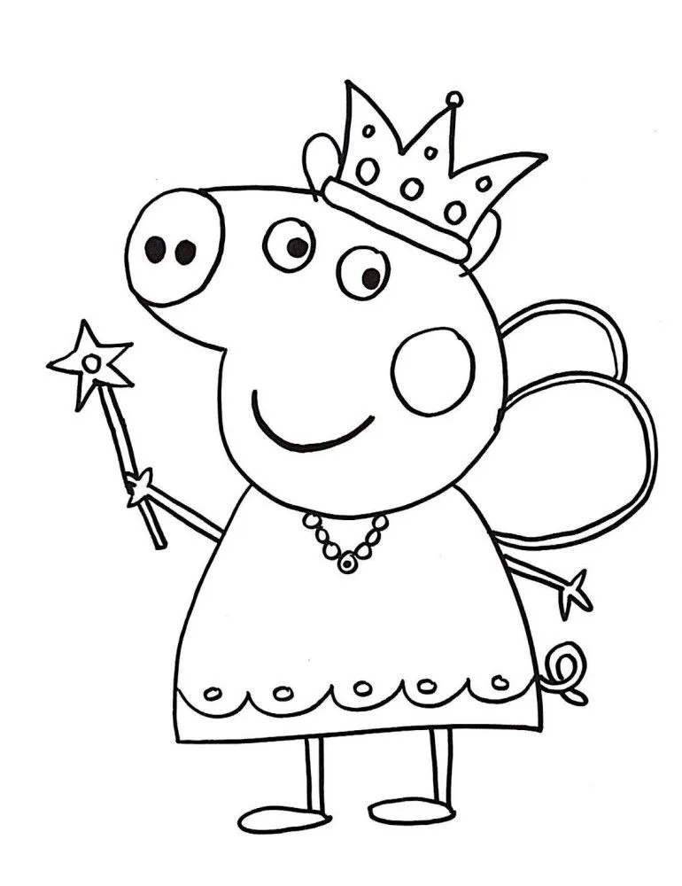 Haz clic para descargar dibujo de Peppa Disfrazada de Hada Princesa para colorear e imprimir gratis Peppa Disfrazada de Hada Princesa para colorear HD fácil y bonito - Descarga e imprime gratis - Dibujo exclusivo de Pepa