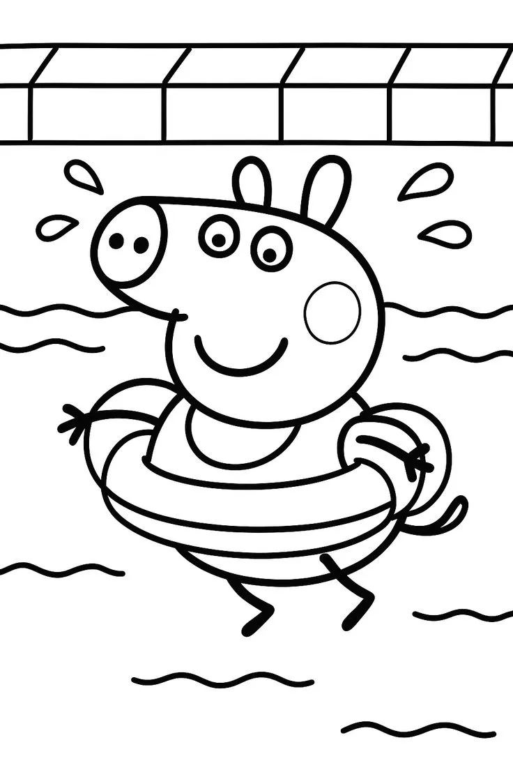 Haz clic para descargar dibujo de Peppa Nadando en la Piscina para colorear e imprimir gratis Peppa Nadando en la Piscina para colorear HD fácil y bonito - Descarga e imprime gratis - Dibujo exclusivo de Pepa