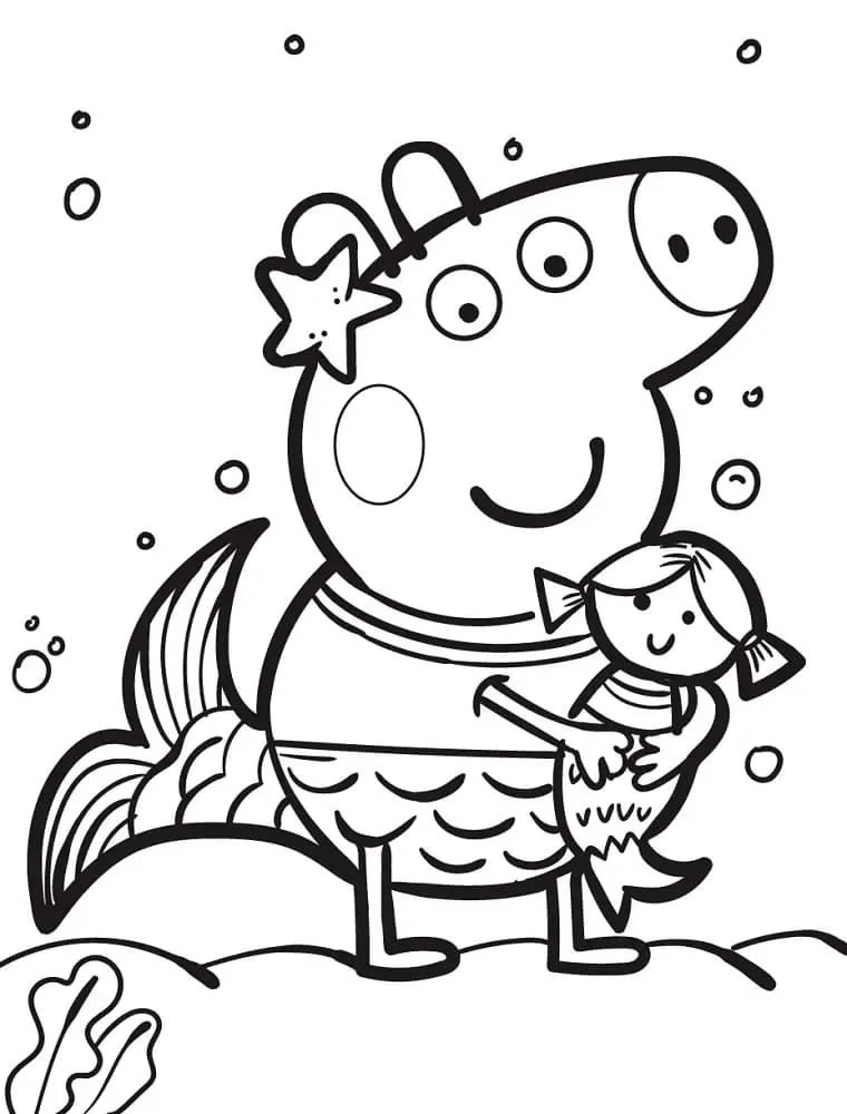 Haz clic para descargar dibujo de Peppa Sirena con su Muñeca para colorear e imprimir gratis Peppa Sirena con su Muñeca para colorear HD fácil y bonito - Descarga e imprime gratis - Dibujo exclusivo de Pepa