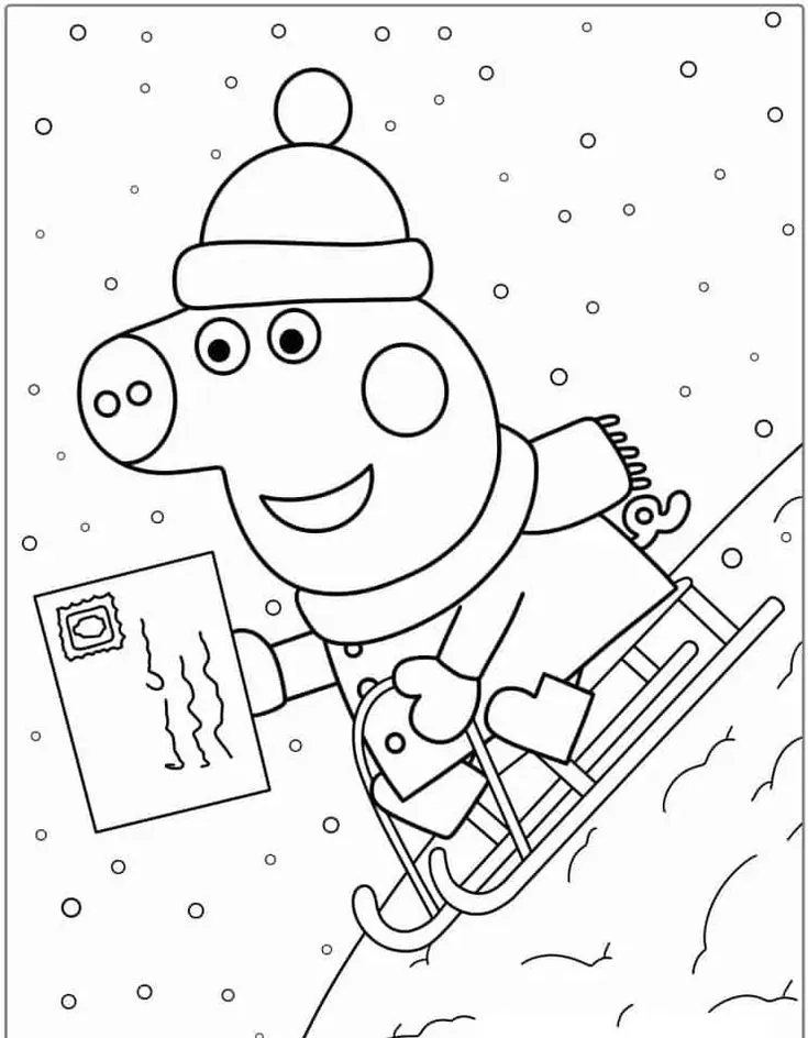 Haz clic para descargar dibujo de Peppa en Trineo por la Nieve para colorear e imprimir gratis Peppa en Trineo por la Nieve para colorear HD fácil y bonito - Descarga e imprime gratis - Dibujo exclusivo de Pepa