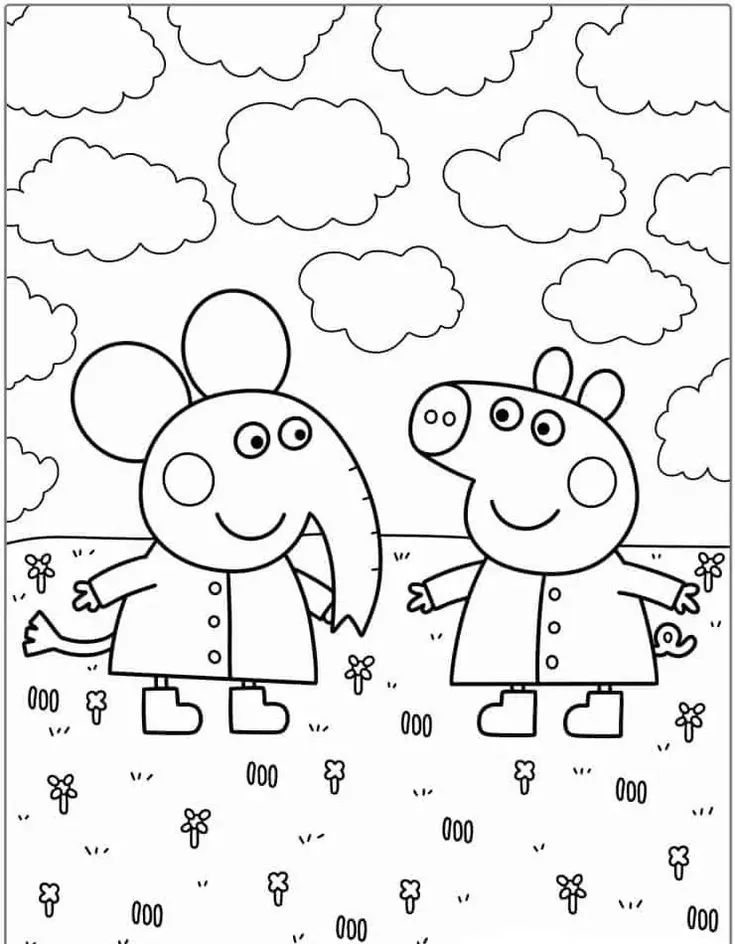 Haz clic para descargar dibujo de Peppa y Emily Elefante Juntas para colorear e imprimir gratis Peppa y Emily Elefante Juntas para colorear HD fácil y bonito - Descarga e imprime gratis - Dibujo exclusivo de Pepa