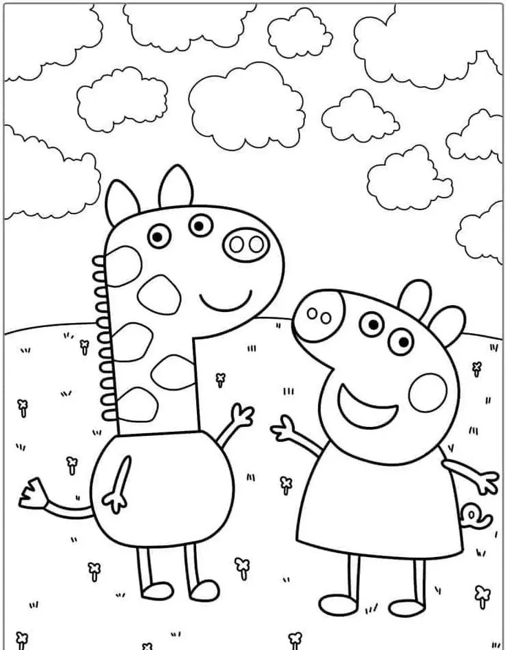 Haz clic para descargar dibujo de Peppa y Pedro Pony Jugando para colorear e imprimir gratis Peppa y Pedro Pony Jugando para colorear HD fácil y bonito - Descarga e imprime gratis - Dibujo exclusivo de Pepa