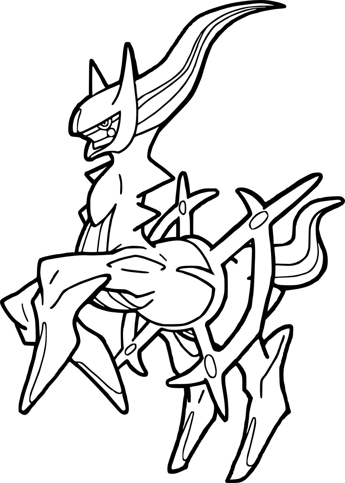Ver dibujo completo de Arceus Legendario para colorear Dibujo de Arceus Legendario para colorear e imprimir gratis - Plantilla en alta calidad