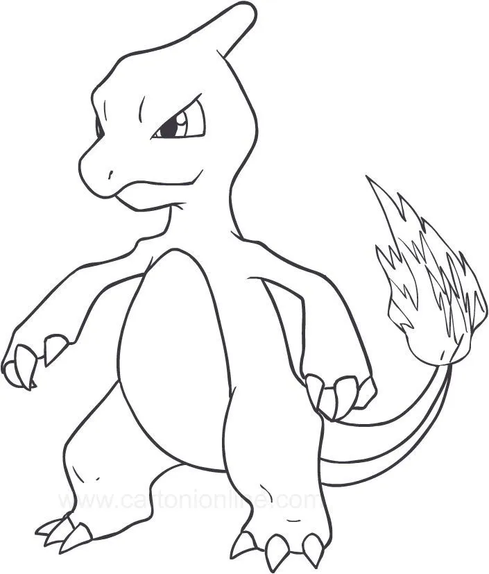 Ver dibujo completo de Charmeleon para colorear Dibujo de Charmeleon para colorear e imprimir gratis - Plantilla en alta calidad