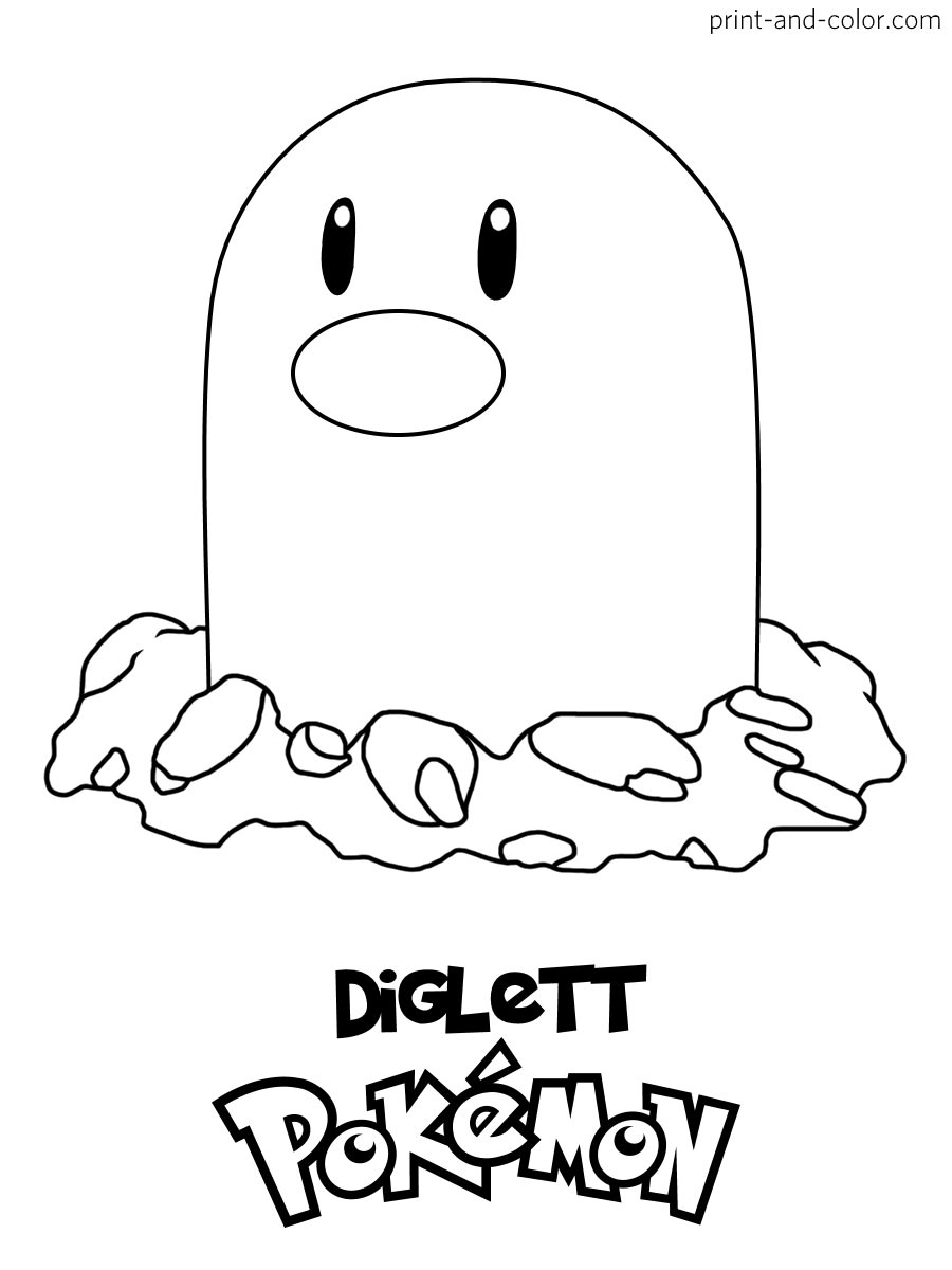 Ver dibujo completo de Diglett con Nombre para colorear Dibujo de Diglett con Nombre para colorear e imprimir gratis - Plantilla en alta calidad