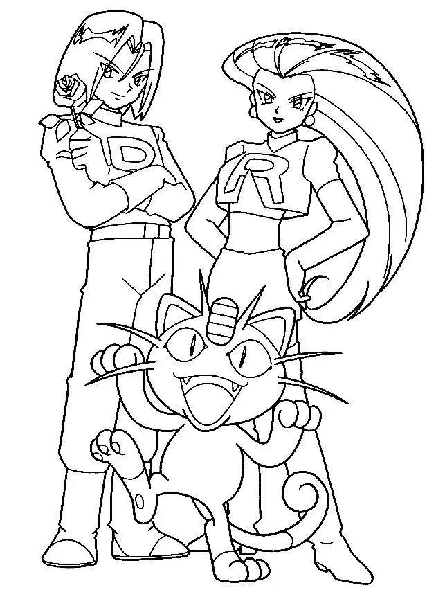Ver dibujo completo de Equipo Rocket para colorear Dibujo de Equipo Rocket para colorear e imprimir gratis - Plantilla en alta calidad