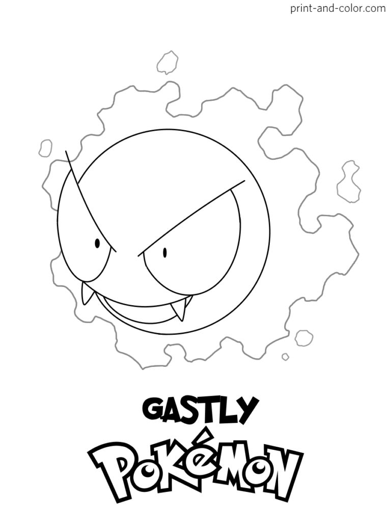 Ver dibujo completo de Gastly con Nombre para colorear Dibujo de Gastly con Nombre para colorear e imprimir gratis - Plantilla en alta calidad
