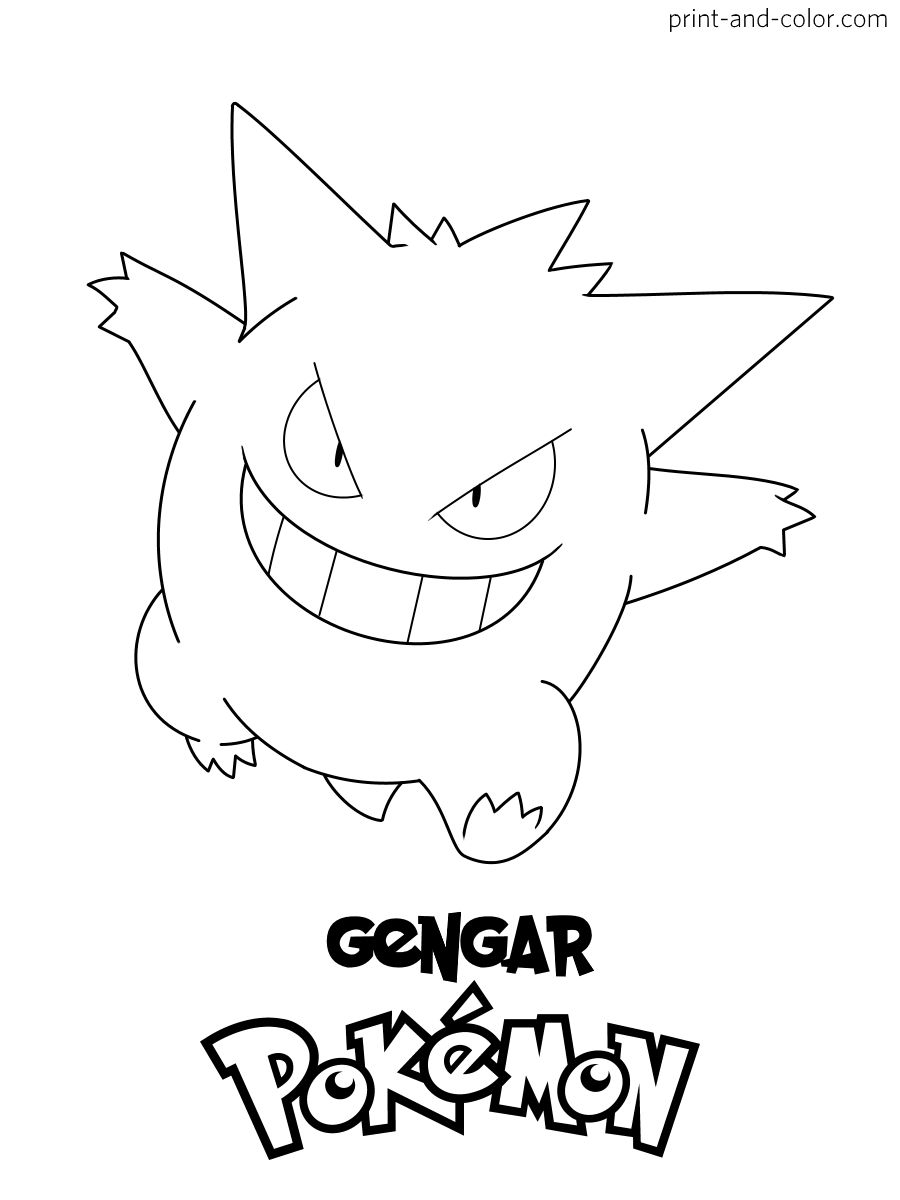 Ver dibujo completo de Gengar con Nombre para colorear Dibujo de Gengar con Nombre para colorear e imprimir gratis - Plantilla en alta calidad