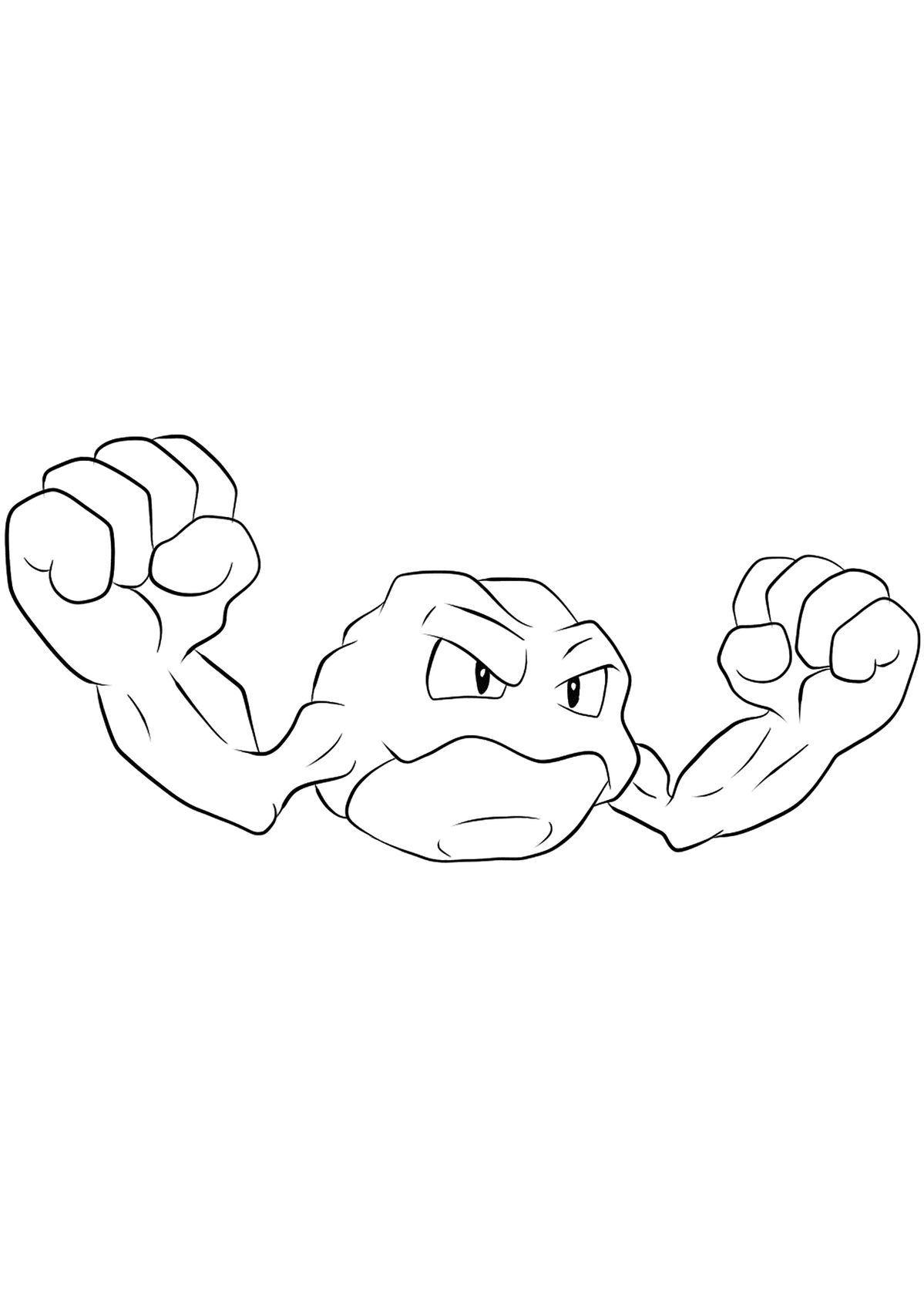 Ver dibujo completo de Geodude con Puños para colorear Dibujo de Geodude con Puños para colorear e imprimir gratis - Plantilla en alta calidad