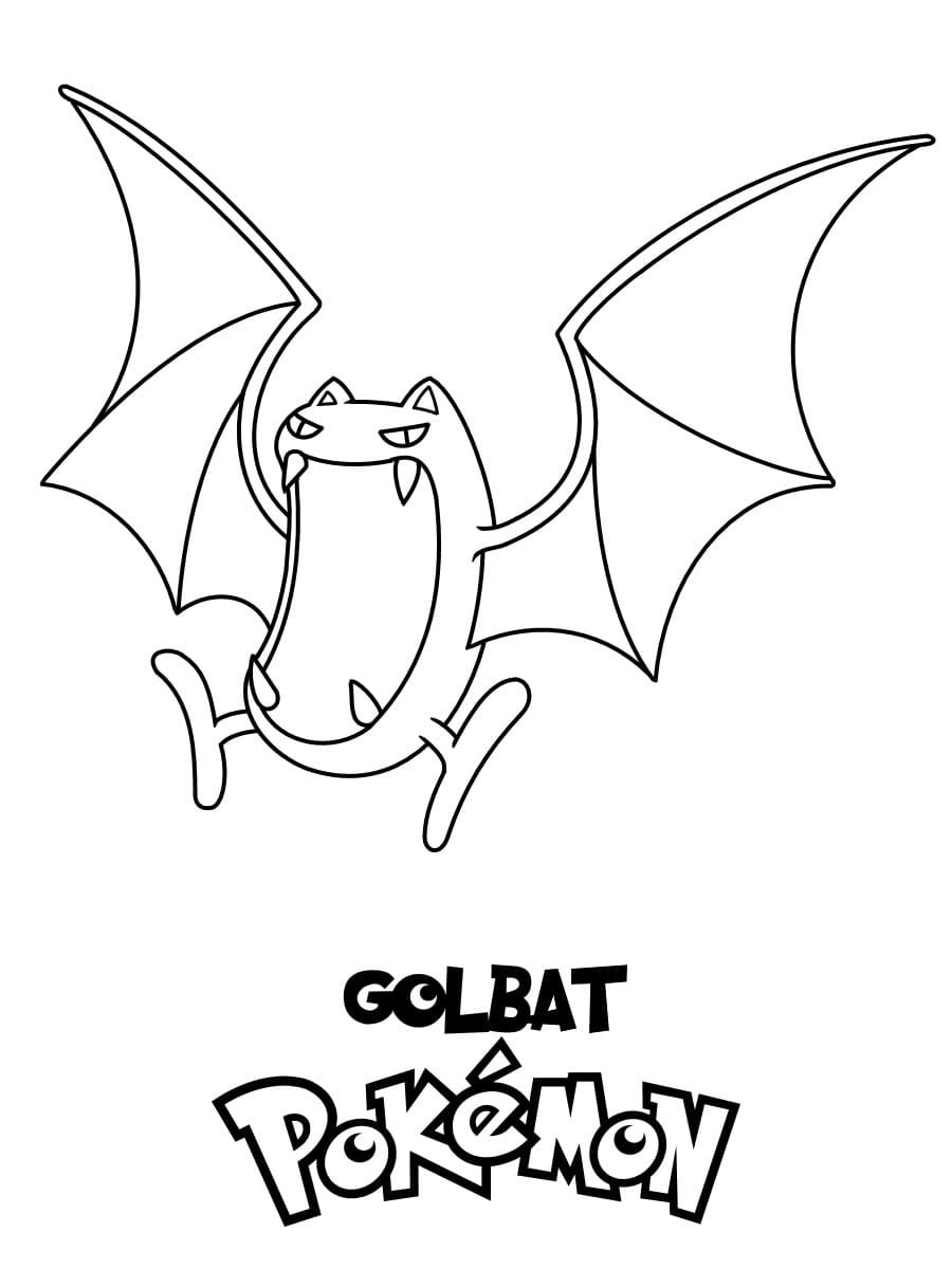 Ver dibujo completo de Golbat con Nombre para colorear Dibujo de Golbat con Nombre para colorear e imprimir gratis - Plantilla en alta calidad