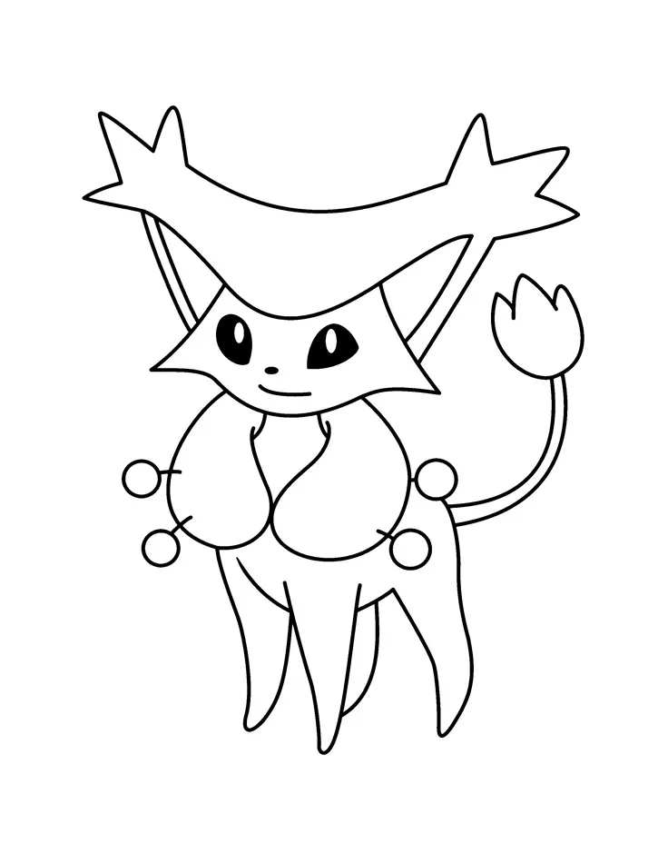 Ver dibujo completo de Jirachi para colorear Dibujo de Jirachi para colorear e imprimir gratis - Plantilla en alta calidad