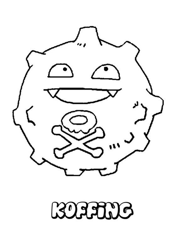 Ver dibujo completo de Koffing con Nombre para colorear Dibujo de Koffing con Nombre para colorear e imprimir gratis - Plantilla en alta calidad