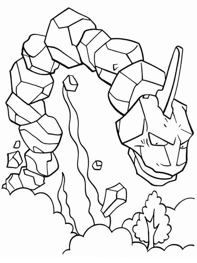 Ver dibujo completo de Onix Saliendo de la Tierra para colorear Dibujo de Onix Saliendo de la Tierra para colorear e imprimir gratis - Plantilla en alta calidad