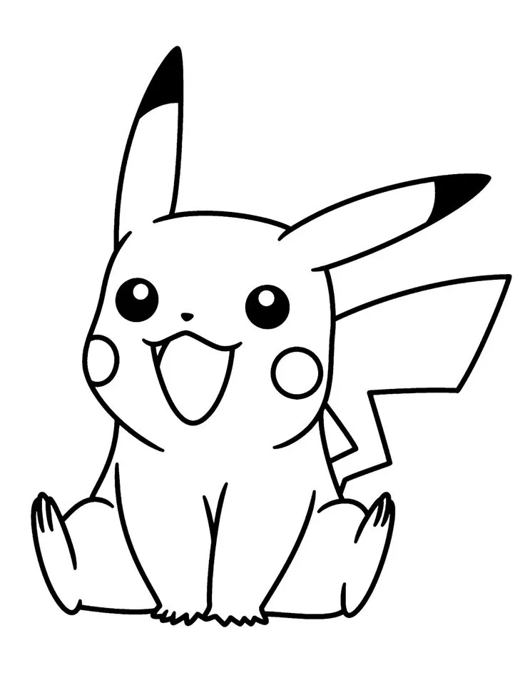 Dibujo relacionado de Pikachu Sentado para colorear