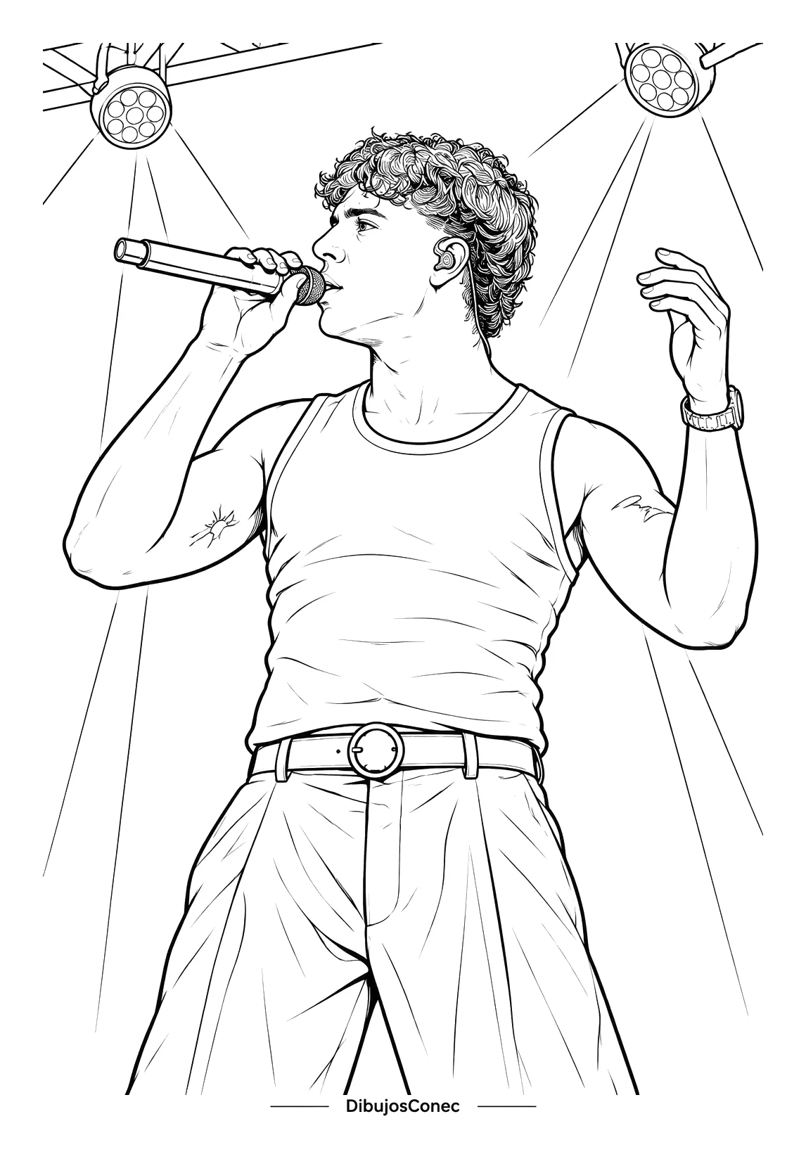 Quevedo Cantando en Concierto para colorear e imprimir Dibujo de Quevedo Cantando en Concierto para colorear