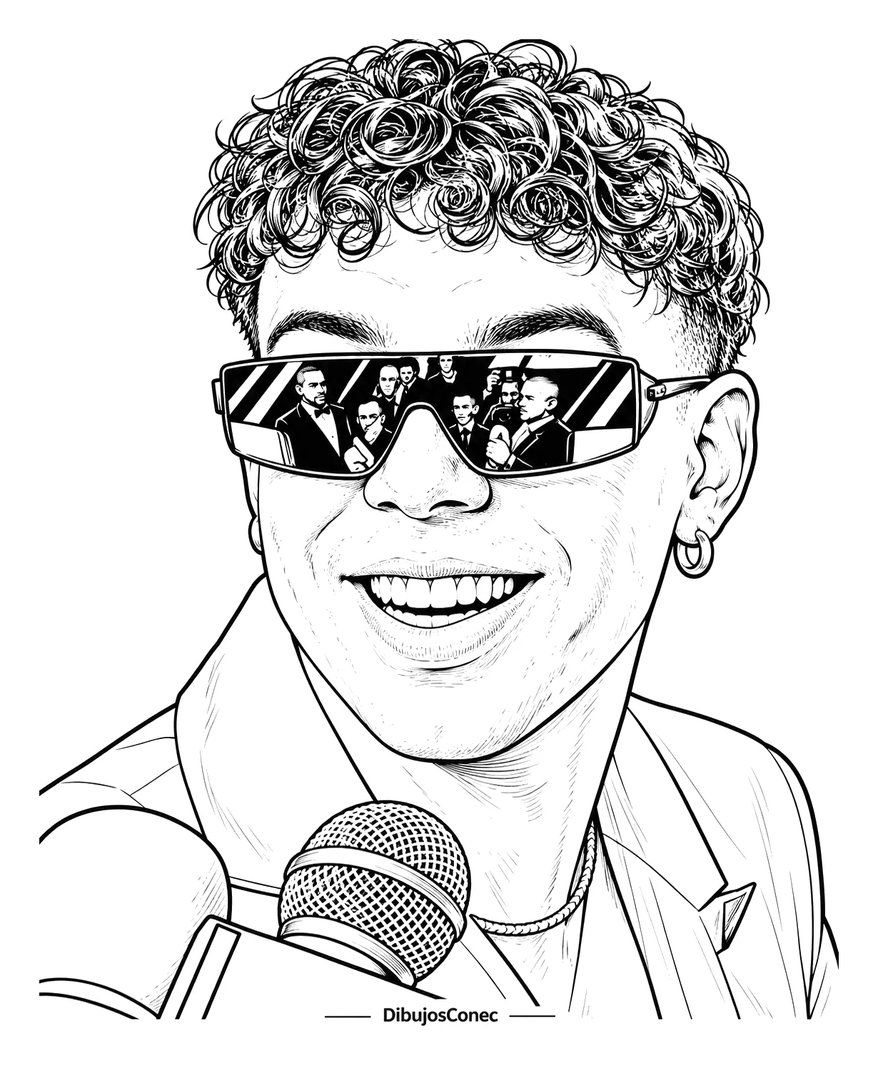 Quevedo Sonriendo con Gafas de Sol para colorear e imprimir Dibujo de Quevedo Sonriendo con Gafas de Sol para colorear