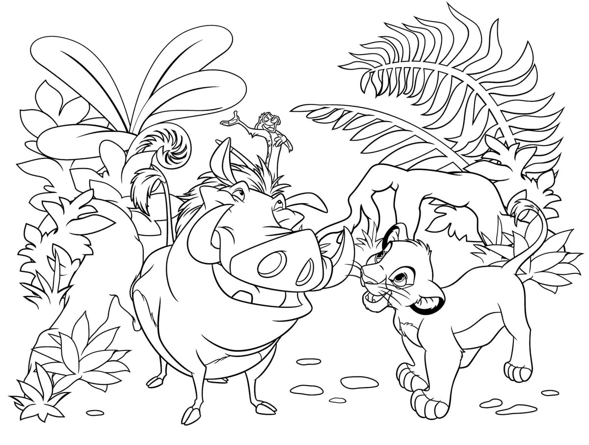 Hakuna Matata para colorear HD fácil y bonito - Descarga e imprime gratis - Dibujo exclusivo de El