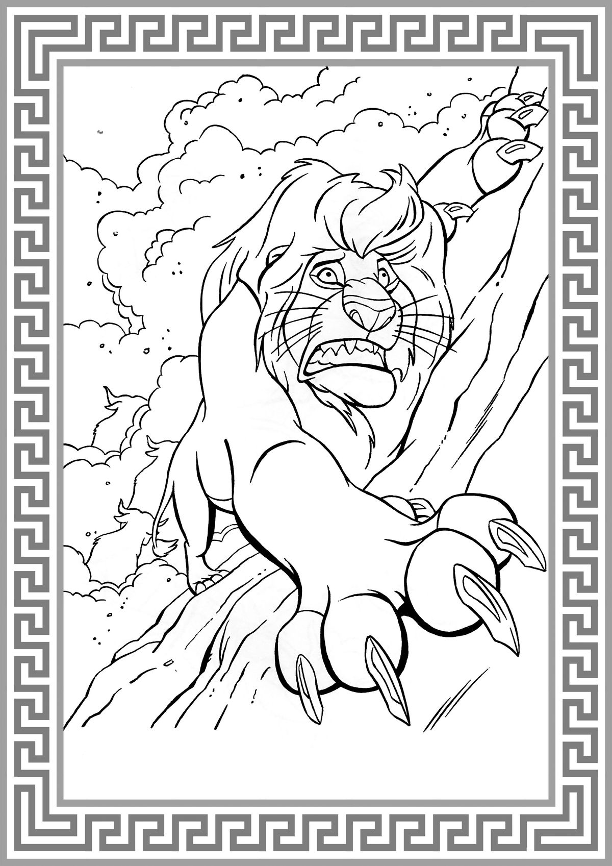 Scar en el Precipicio para colorear HD fácil y bonito - Descarga e imprime gratis - Dibujo exclusivo de El