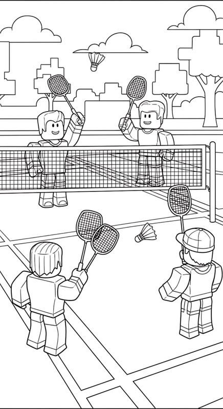Bádminton Roblox para colorear HD fácil y bonito - Descarga e imprime gratis - Dibujo exclusivo de Roblox