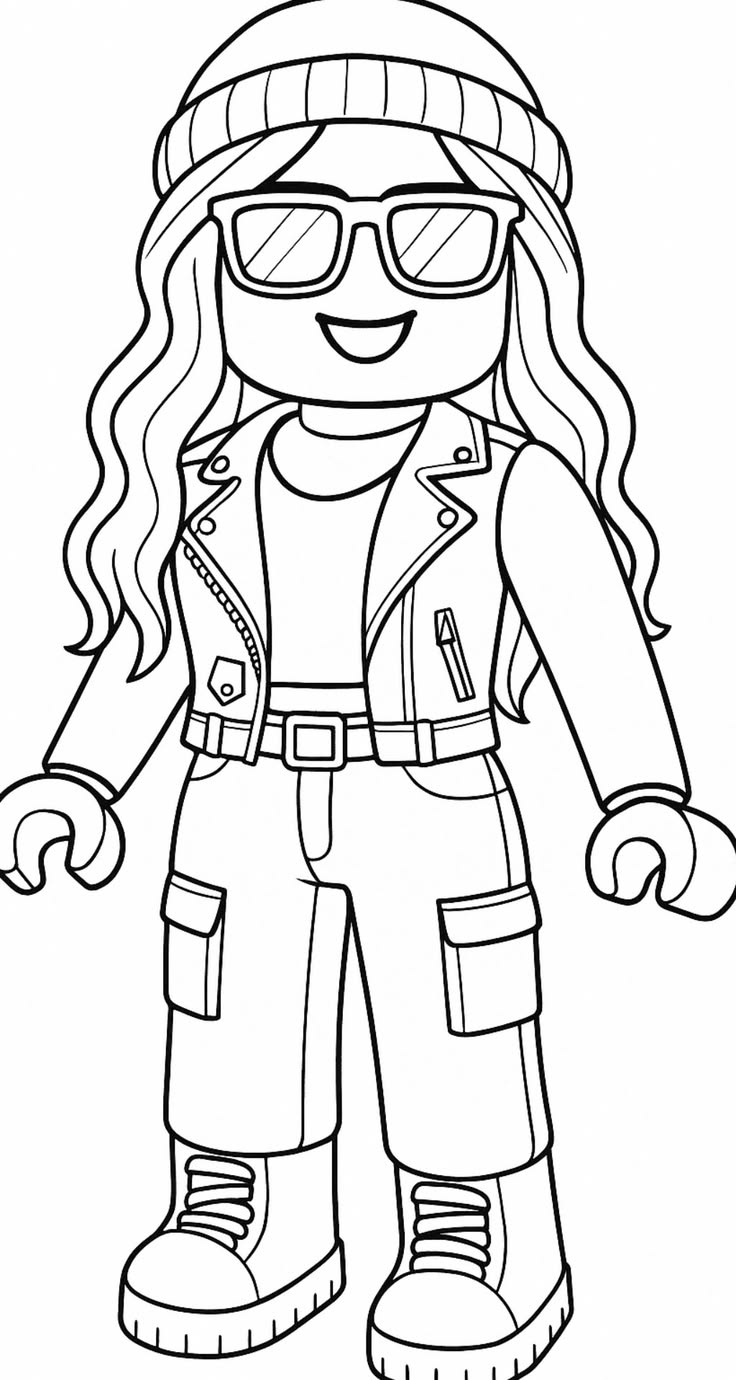Chica Roblox para colorear HD fácil y bonito - Descarga e imprime gratis - Dibujo exclusivo de Roblox