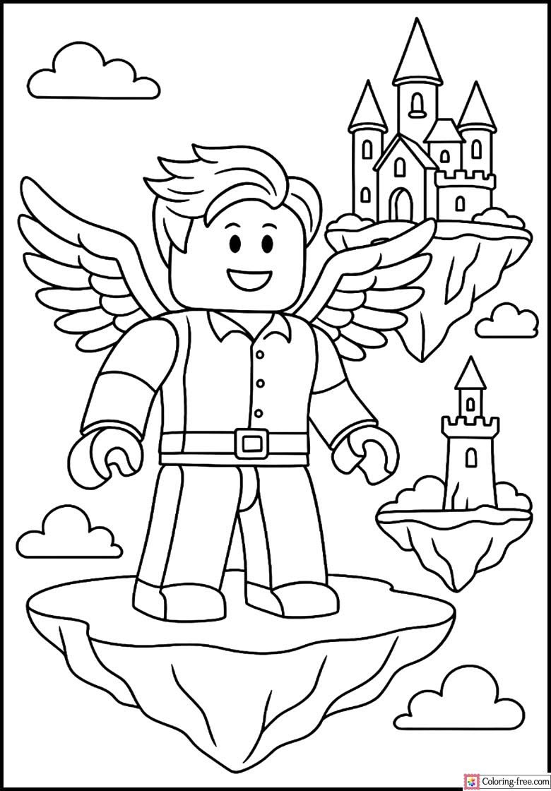 Isla Roblox para colorear HD fácil y bonito - Descarga e imprime gratis - Dibujo exclusivo de Roblox