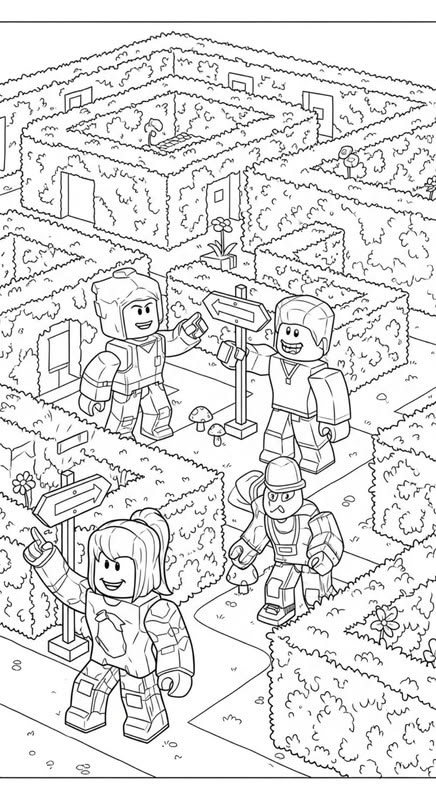 Laberinto Roblox para colorear HD fácil y bonito - Descarga e imprime gratis - Dibujo exclusivo de Roblox