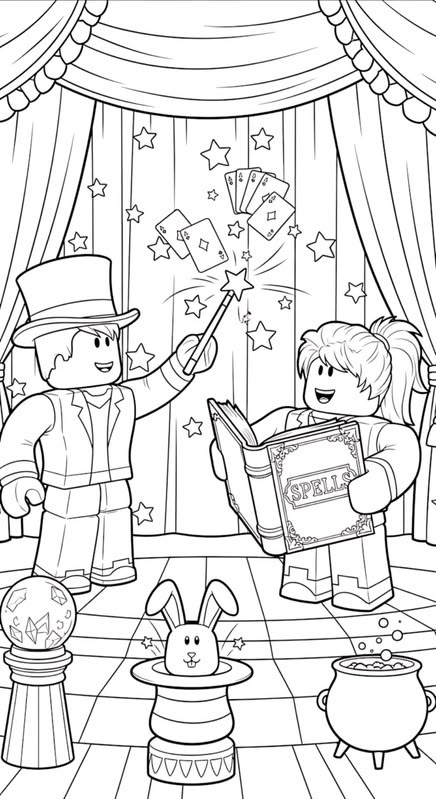 Mago Roblox para colorear HD fácil y bonito - Descarga e imprime gratis - Dibujo exclusivo de Roblox