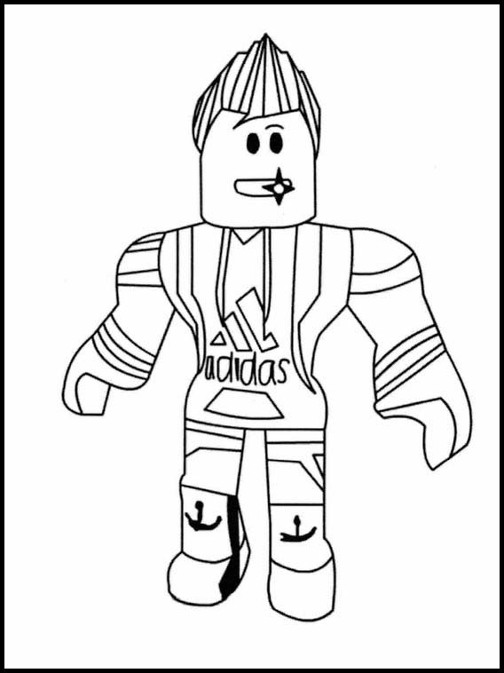 Personaje Roblox con Estilo Adidas para colorear HD fácil y bonito - Descarga e imprime gratis - Dibujo exclusivo de Roblox