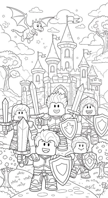 Aventura Roblox para colorear HD fácil y bonito - Descarga e imprime gratis - Dibujo exclusivo de Roblox