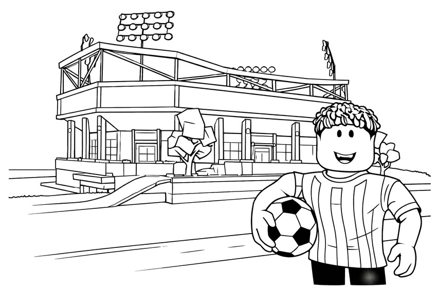 Partido en el Estadio para colorear HD fácil y bonito - Descarga e imprime gratis - Dibujo exclusivo de Roblox