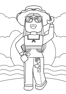 Chica Roblox Sonriente para colorear HD fácil y bonito - Descarga e imprime gratis - Dibujo exclusivo de Roblox