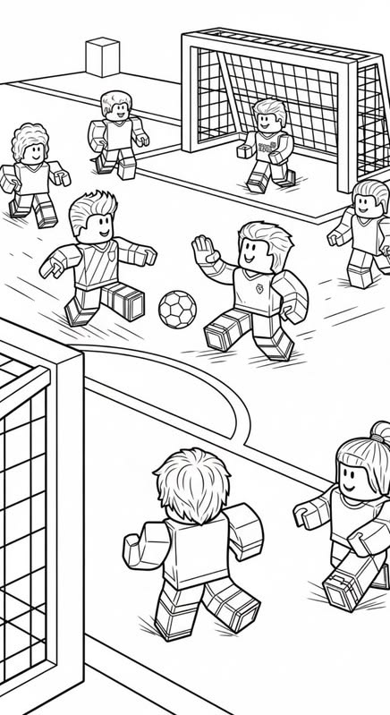 Jugadores de Fútbol Roblox para colorear HD fácil y bonito - Descarga e imprime gratis - Dibujo exclusivo de Roblox