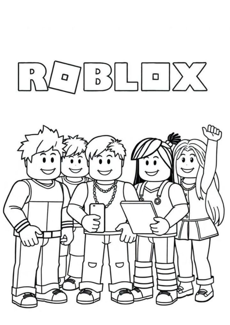 Personaje Roblox Clásico para colorear HD fácil y bonito - Descarga e imprime gratis - Dibujo exclusivo de Roblox