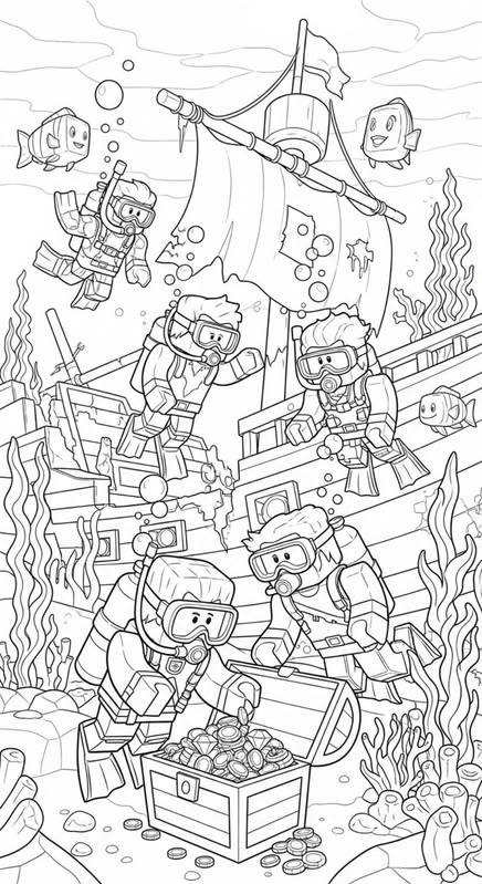 Tesoro Marino Roblox para colorear HD fácil y bonito - Descarga e imprime gratis - Dibujo exclusivo de Roblox