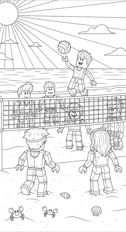 Voleibol Roblox para colorear HD fácil y bonito - Descarga e imprime gratis - Dibujo exclusivo de Roblox