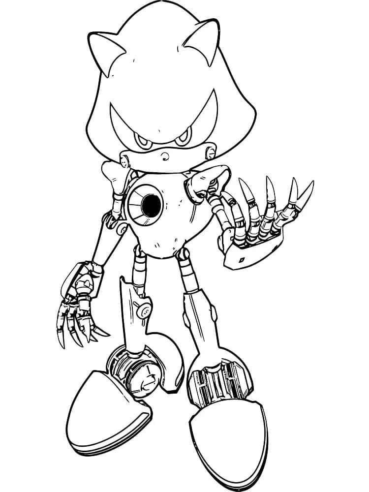 Ver dibujo completo de Metal Sonic Robot para colorear Dibujo de Metal Sonic Robot para colorear e imprimir gratis - Plantilla en alta calidad