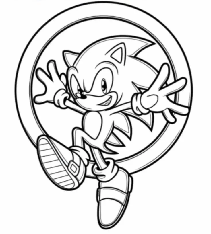 Ver dibujo completo de Sonic Clásico en Círculo para colorear Dibujo de Sonic Clásico en Círculo para colorear e imprimir gratis - Plantilla en alta calidad