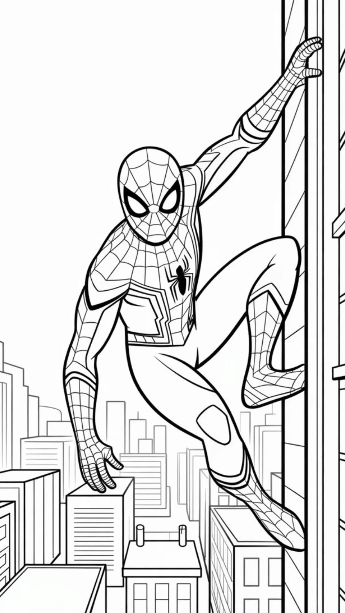 Spiderman Trepando Edificio para colorear e imprimir Spiderman Trepando Edificio para colorear