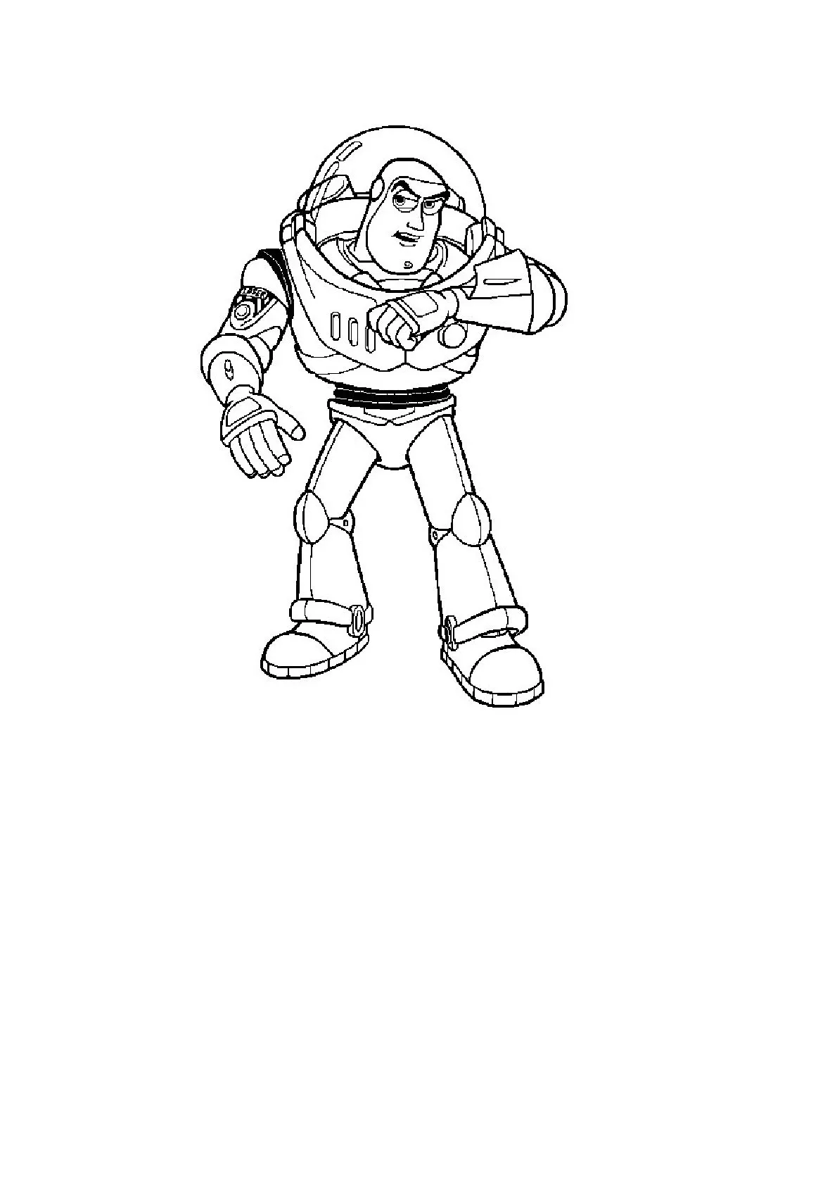Ver dibujo completo de Buzz en Acción para colorear Dibujo de Buzz en Acción para colorear e imprimir gratis - Plantilla en alta calidad