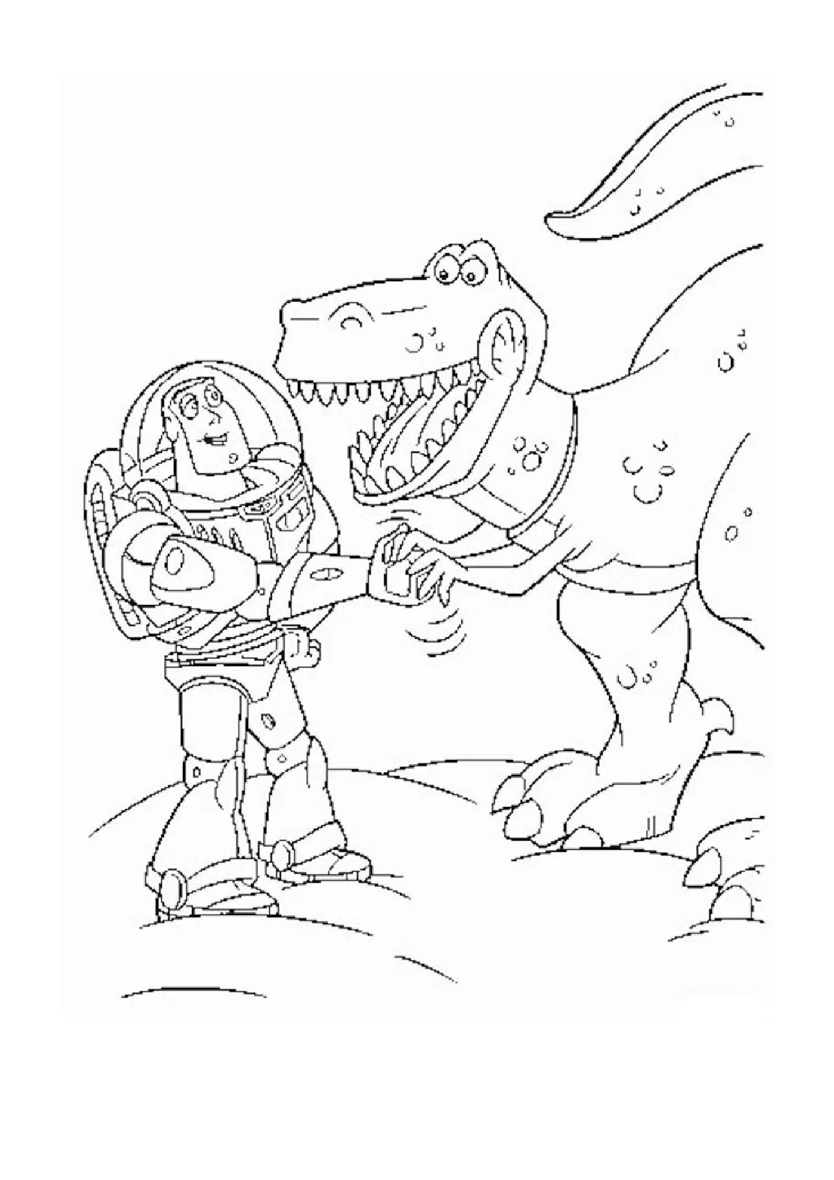 Dibujo relacionado de Buzz y Rex para colorear
