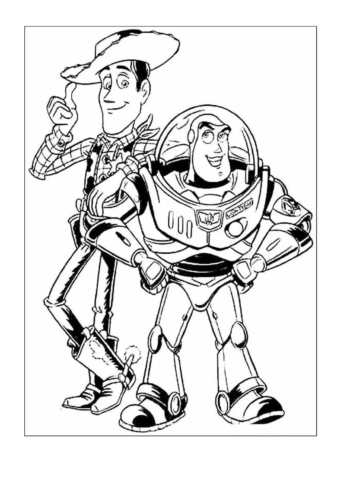 Dibujo relacionado de Woody y Buzz para colorear