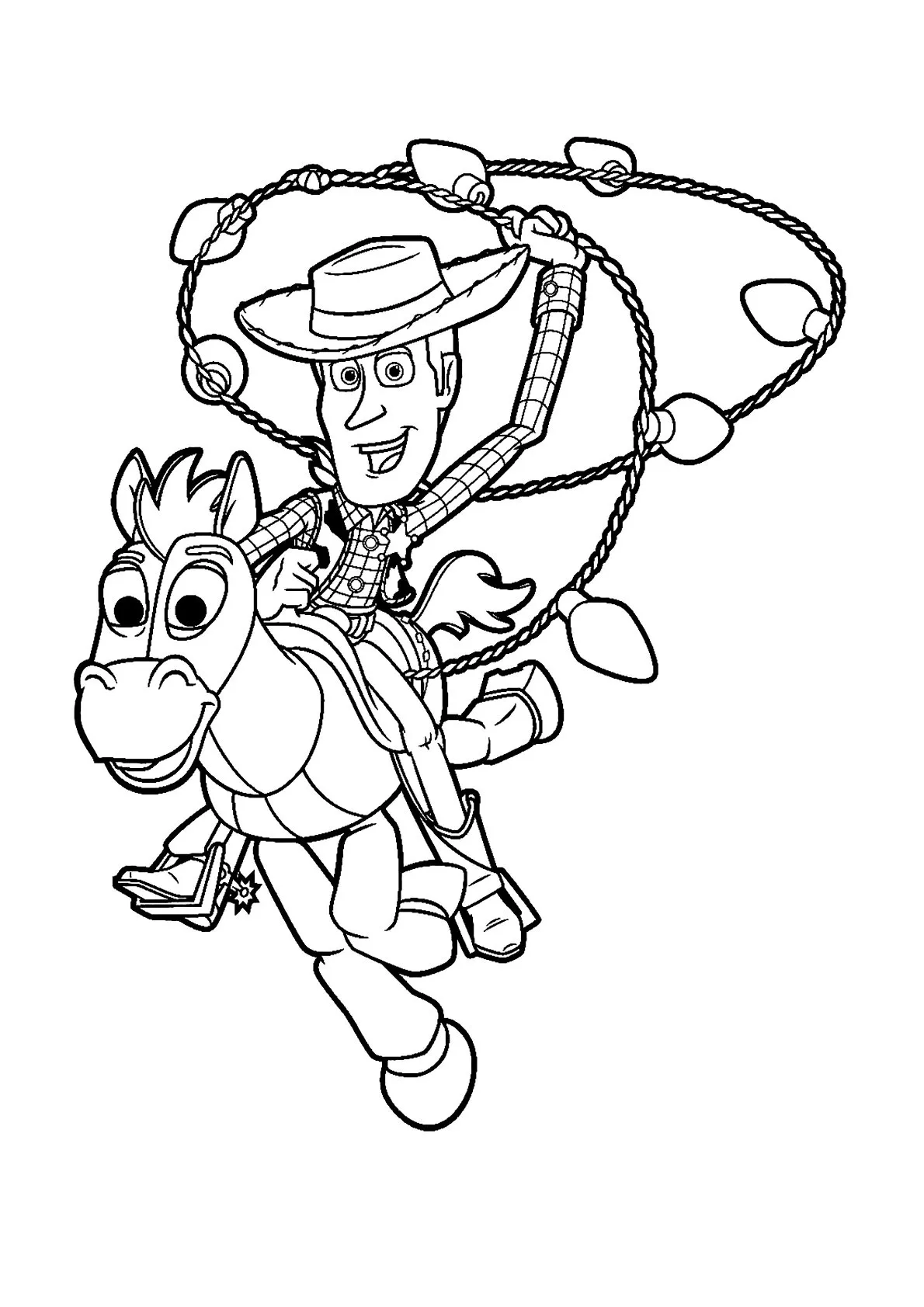 Dibujo relacionado de Woody a Caballo para colorear