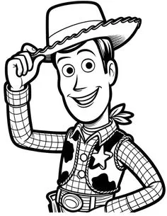 Ver dibujo completo de Woody Retrato con Sombrero para colorear Dibujo de Woody Retrato con Sombrero para colorear e imprimir gratis - Plantilla en alta calidad