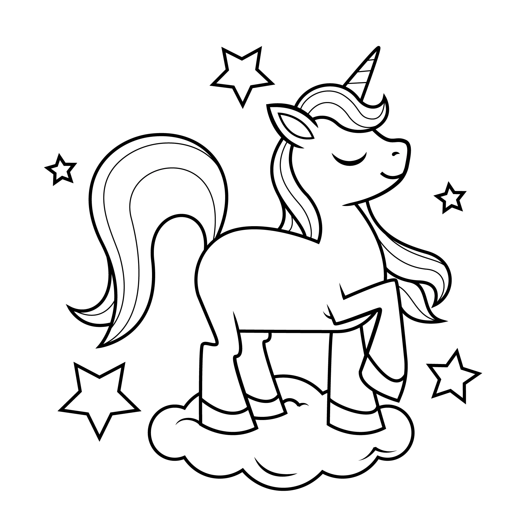 Dibujo relacionado de Unicornio en Nube para colorear